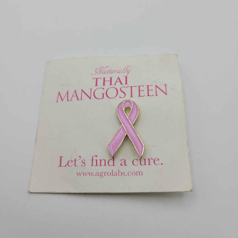 Thai Mangosteen Pink Ribbon Pin
